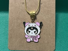 Sanrio Hello Kitty Kuromi Bear Costume Enamel Pendant Gold Necklace 16