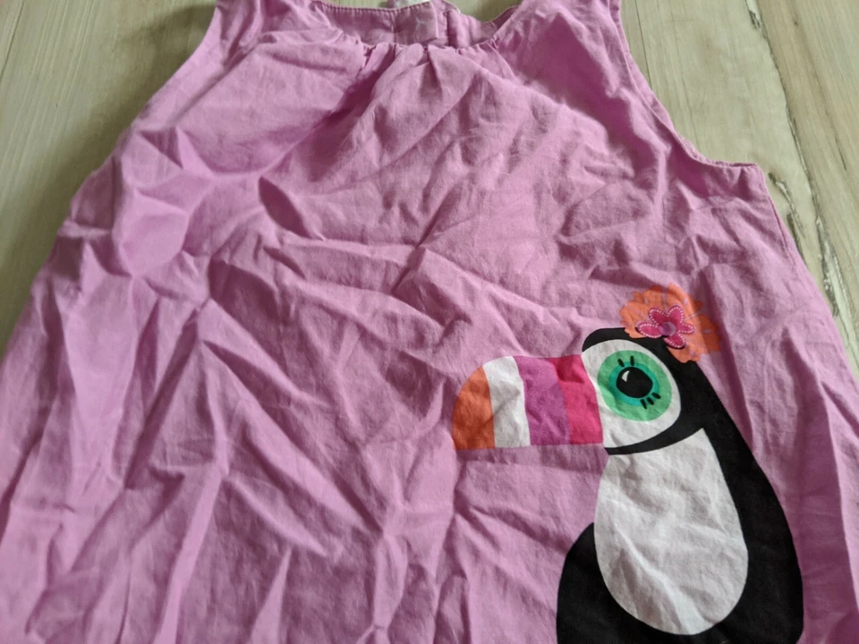 Vestido Gymboree Niña Jungle Brights Rosa Tucán Sin Mangas Talla 3T Verano Foto 3 de 4