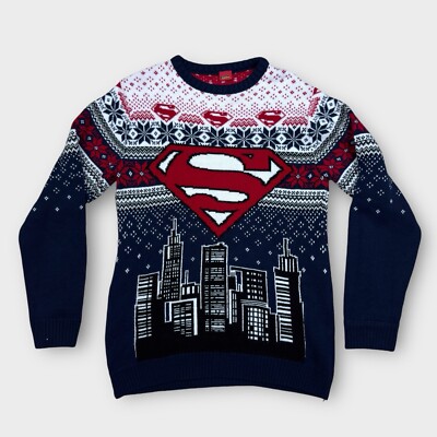 Superman Christmas Ugly Sweater Acrylic Sweater Made In UK