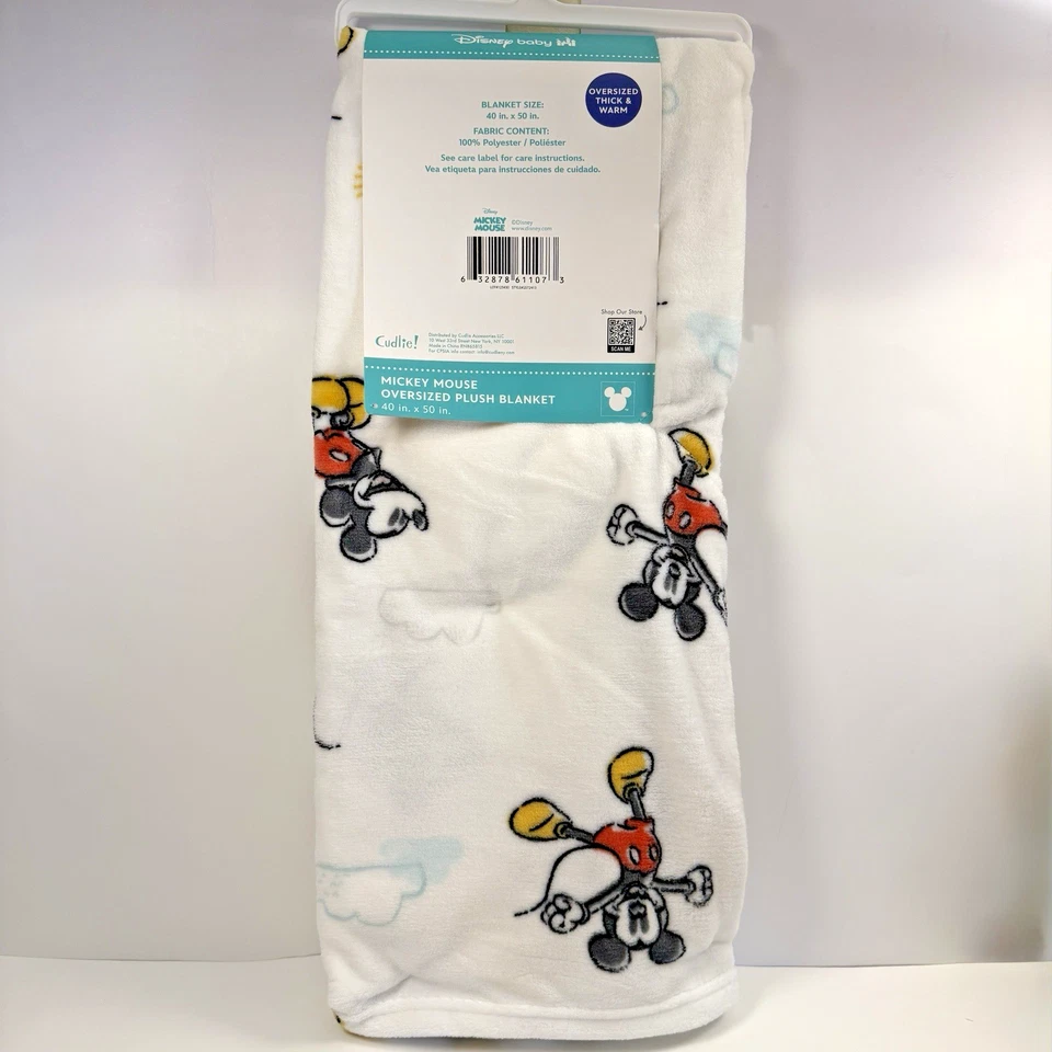 NUEVO CON ETIQUETAS Disney Mickey Mouse Bebé Niño Linda Manta Suave 50" x 40" Peluche De Gran Tamaño Foto 3 de 4