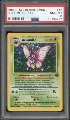 【PSA8】モルフォン 第2弾拡張パック ポケモンジャングル Venomoth 2000 Pokemon FRENCH Unlimited Jungle Aeromite-Venomoth Holo 13/64