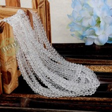 1500 PCS Lot Clear Crystal Glass Faceted Loose Beads Rondelle Jewelry Making 4mm
