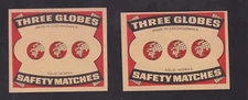 Antique Czechoslovakia Match Package Tag BN34454 Three Globes 