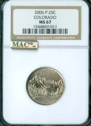 2006 P COLORADO QUARTER NGC MS67 PQ BUSINESS STRIKE MAC SPOTLESS *