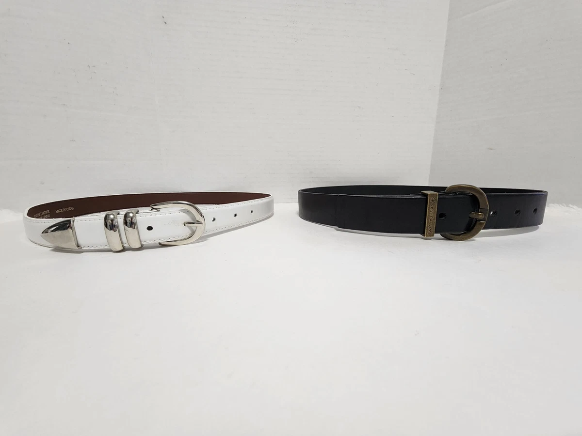 Calvin Klein Jeans Leather Belt with Buckle Women white Belts Calvin Klein White Belts for Women for sale | eBay main image 3
