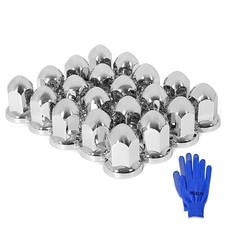 20Pcs Lug Nut Covers 33mm Bullet Flanged ABS Chrome Plastic Anti-Rust Push-on Nu