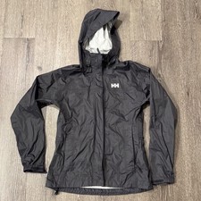 Helly Hansen Rain Jacket Womens XS Black Hood...