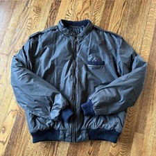 VTG 90s Members Only Iconic Racer Bomber Jacket Mens 46L Black Heavyweight