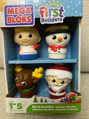 Mega Bloks First Builders Block Buddies Holiday Collection NEW Santa Snowman Elf