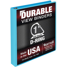 Durable 1 Inch Binder, D Ring Binder, Customizable Clear View Cover, Blue Coc...