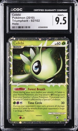2010 POKEMON TRIUMPHANT HOLO #92/102 CELEBI CGC 9.5 - Picture 1 of 2