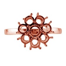 Semi Mount Round 4MM Cabusion Cut Wedding Ring Sterling Silver