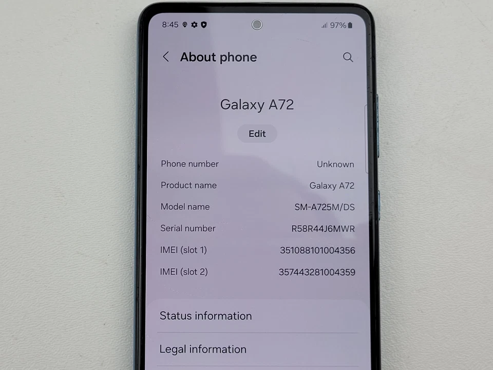 Samsung Galaxy A72 (SM-A725M/DS) 128 GB - Azul (GSM Desbloqueado) Doble SIM - H4517 Foto 3 de 4