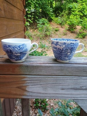 1 Tea Cup Lochs Of Scotland Royal Warwick  Blue & White China 2 3/4 inch Another