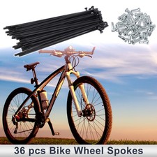 1 Set 13G 116mm Length Bicycle Spokes Nipple 45 Steel Black Universal