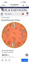 Tracy Porter Artesian Road Salad/Dessert Plate Orange Floral Paisley Round