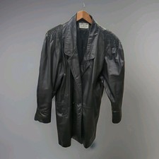 Vintage 1980 Northside Fashions Leather Jacket Black Women's Size Large USA Made