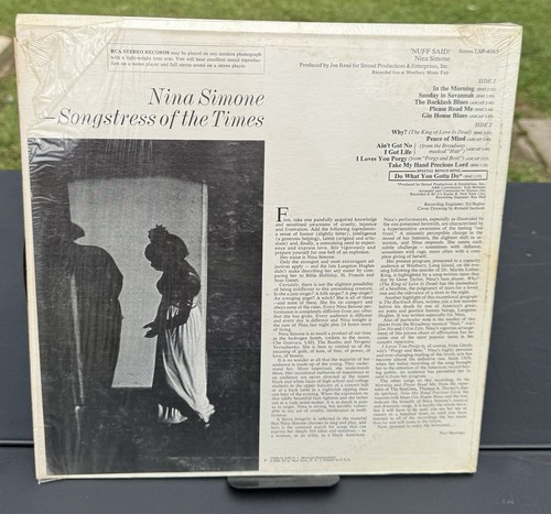 NINA SIMONE ‘Nuff Said! Vinyl Record 1968 US Soul Shrink LSP-4065 (WPRS-2839) - Picture 13 of 15