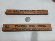 2 x Vintage Patons Rug Wool Gauge / A J Baldwins Turkey Wool gauge