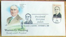 US FDC WARREN G, HARDING 1986 Art Craft Cachet.