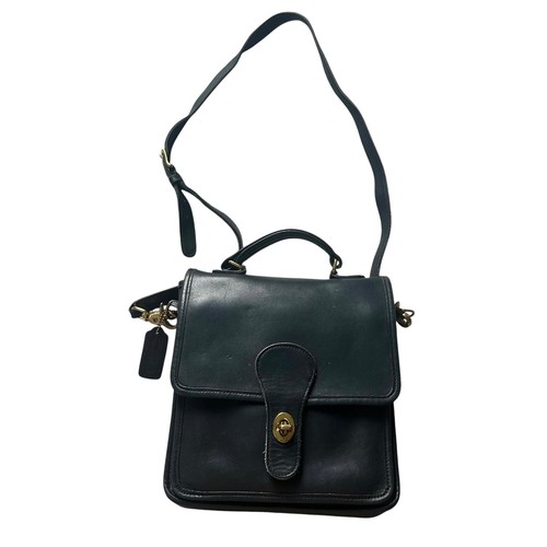 Vintage Coach 5130 Station Crossbody Messenger Bag Turn Lock Black Leather Purse - Image 1