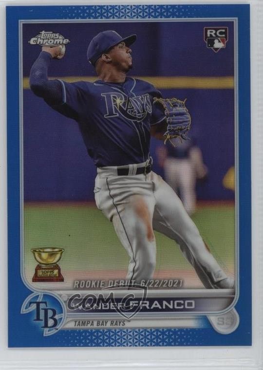 2022 Topps Chrome Update Rookie Debut Blue Refractor 44/199 Wander Franco 05k6