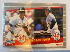 Jose Canseco 1989 Fleer 40 40 Club Baseball Card 628 Oakland Athletics