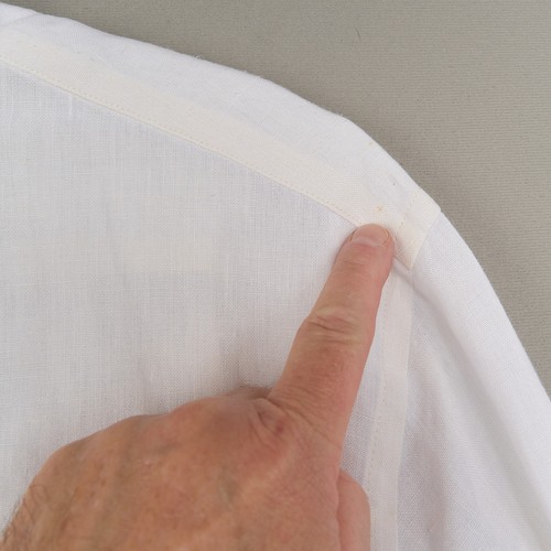 Eddie Bauer Linen Shirt Men M Ivory Off White Long Sleeve Button Up India - Picture 5 of 12