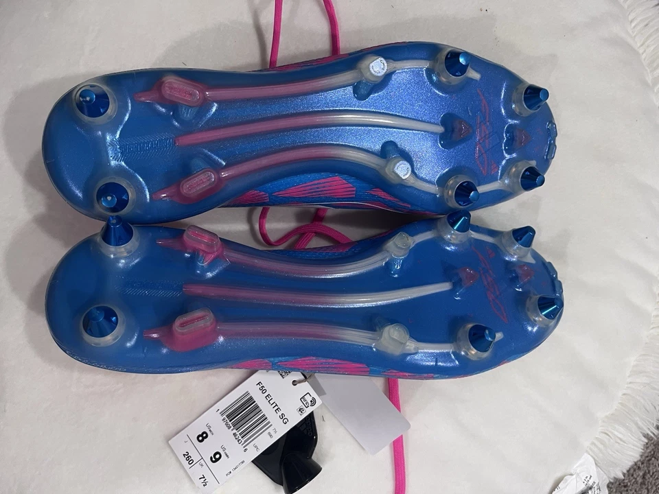 Adidas F50 Elite Laceless SG Reemergence Solar Blue/Pink IF1321 Mens Size 8 New - Image 4 of 4