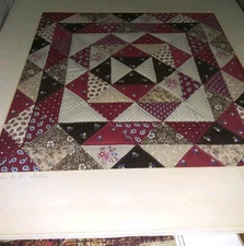 Handsewn VTG Quilt Block Patchwork Piece "Window to the future"Matted 20" X 20"