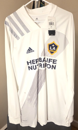 Los Angeles Galaxy MLS adidas Classic White Team Logo XL Long Sleeve Jersey