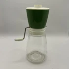 Vintage Federal Housewares Chicago Nut/Spice Grinder Green White & Glass 8oz