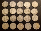 Franklin Silver Half Dollars - Roll - Cirsulated - 20 Coins (1951 -   1954)