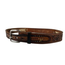 Nocona Belt Company Personalized  Ken  Leather Vintage Sz 34 Western Rodeo Read