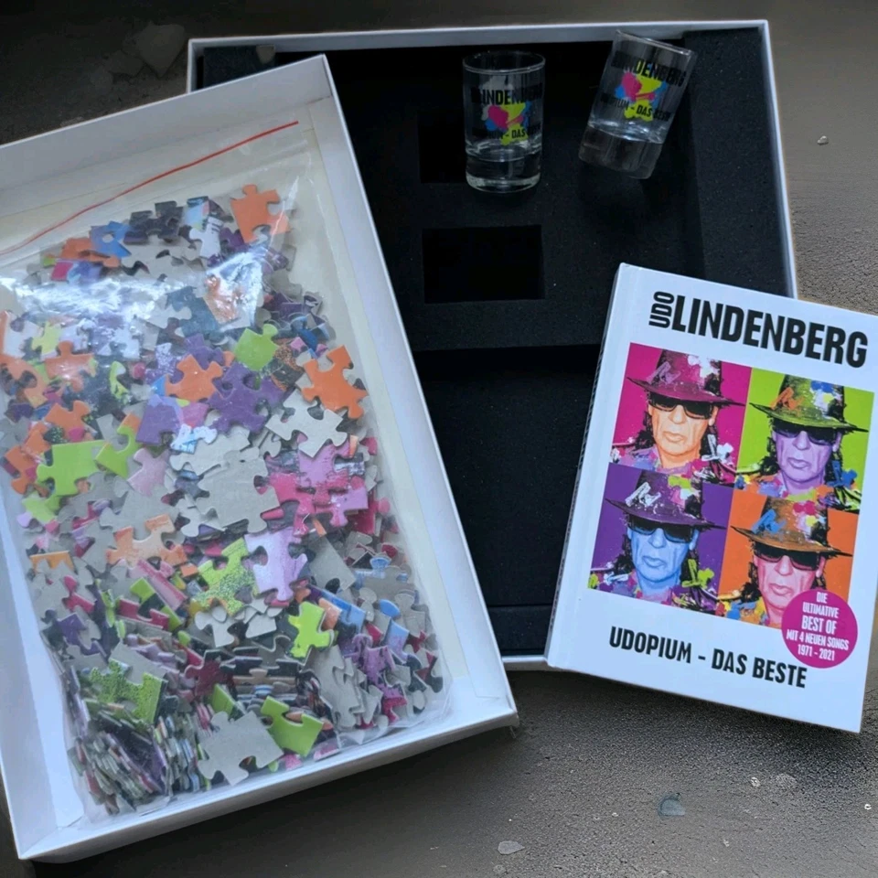Udo Lindenberg UDOPIUM Das Beste Fanbox 4CD 2 Likörgläser Puzzle OHNE Kunstdruck - Bild 2 von 4