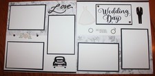 Wedding Day scrapbook pages 2, each 12 x 12 handmade photo ready assembled