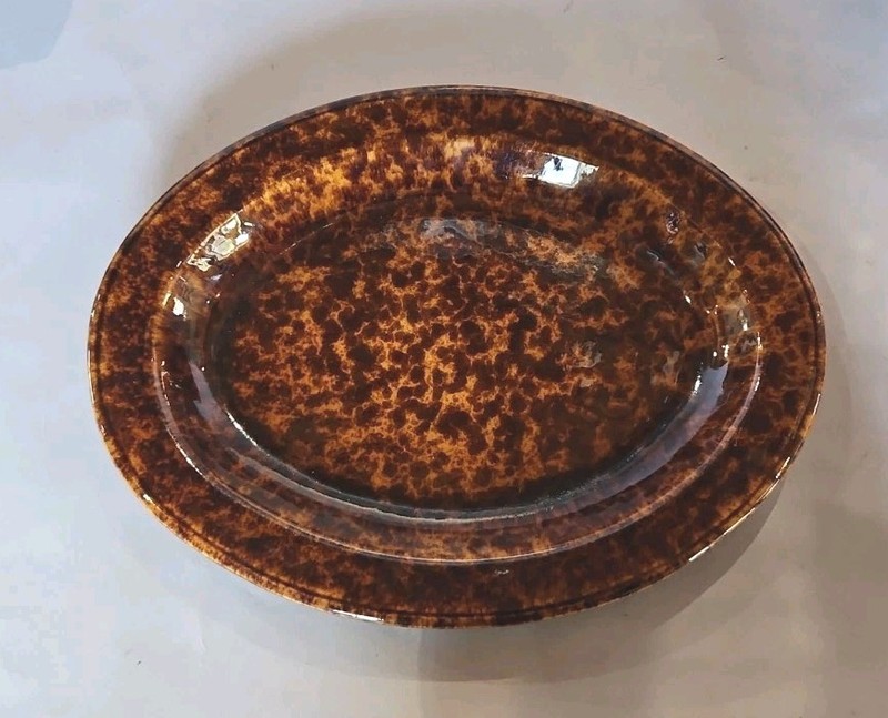 #3- OLD VINCENT PRICE NATIONAL TREASURES SVPNT MORTON POTTERY SPONGEWARE PLATTER