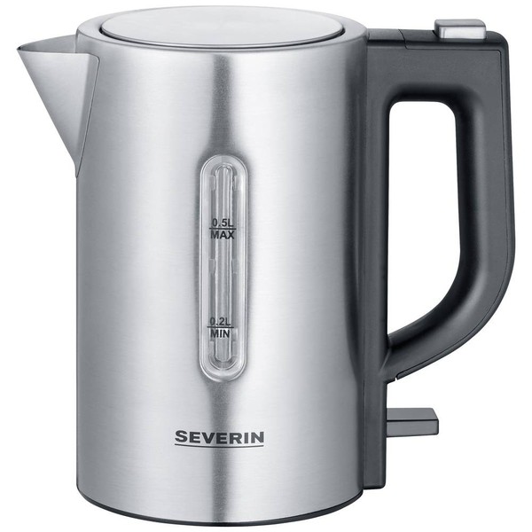 Severin Wk 3647 Wasserkocher Bpa-Frei Edelstahl, Schwarz FassungsvermöGen: 0.5 L-image