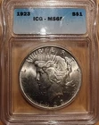 1923 Philadelphia Peace Silver Dollar Coin ICG MS65 Graded