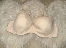 Vintage Vtg Vanity Fair 75-243 Lined Lace Underwire Bra Womens 42C Light Beige