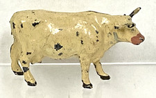 Vintage Painted Lead Metal Toy Cow Figurine Barn Animal England Marked 3" Long