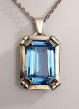 Anhänger Silber Art Deco Vintage Antik Blauspinell