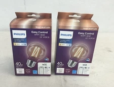 2x Philips 40-Watt Equivalent G16.5 Smart Wi-Fi LED Tuneable White Light Bulb