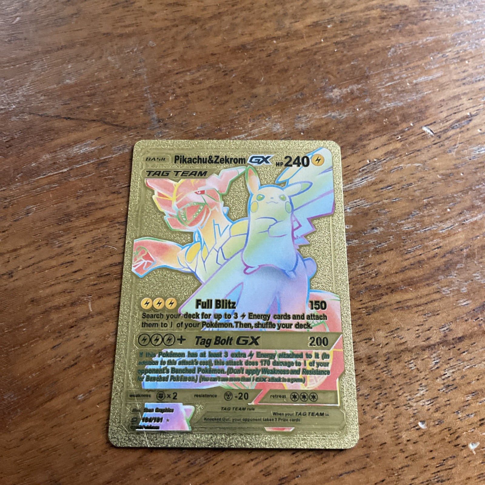 Pikachu & Zekrom GX (Secret) 184/181 Sm-Team Up Holo