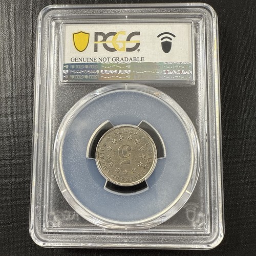 1883 Shield Nickel 5C PCGS Genuine Cleaned-AU Details - Picture 5 of 7
