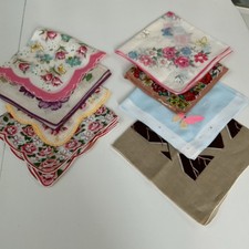 Vintage HANKIE HANDKERCHIEF LOT OF 8 - ALL ABOUT BUTTERFLIES 