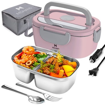 3 In1 Electric Lunch Box Food Heater 65W Fast Heated Leakproof 1.5L Lunch Box