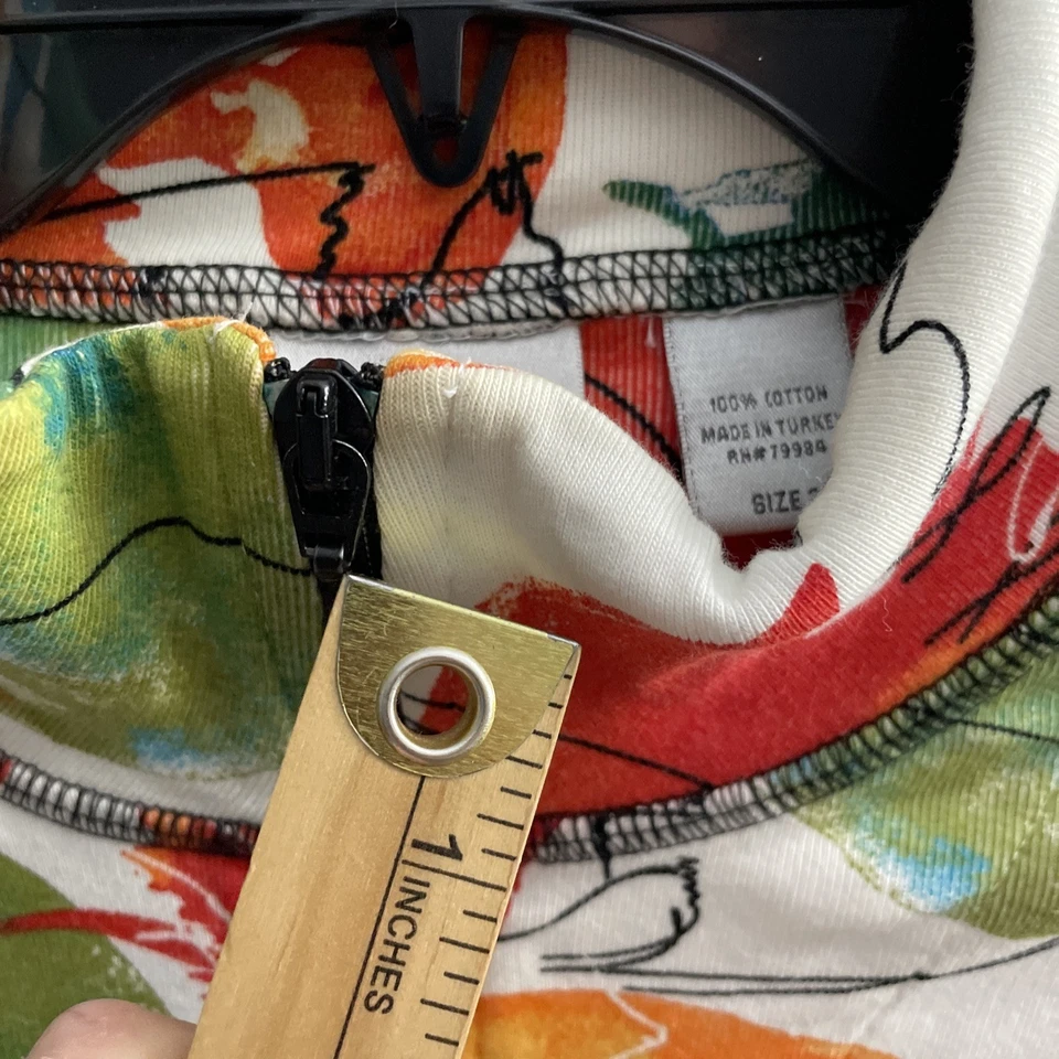 Suéter Chicos Cremallera Completa Multicolor Pez Grande 2 Algodón Vintage Manga Larga Simulación Foto 4 de 4