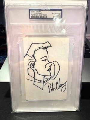 AEON FLUX Index Card Drawing - Peter Chung PSA/DNA Certified ART & AUTO