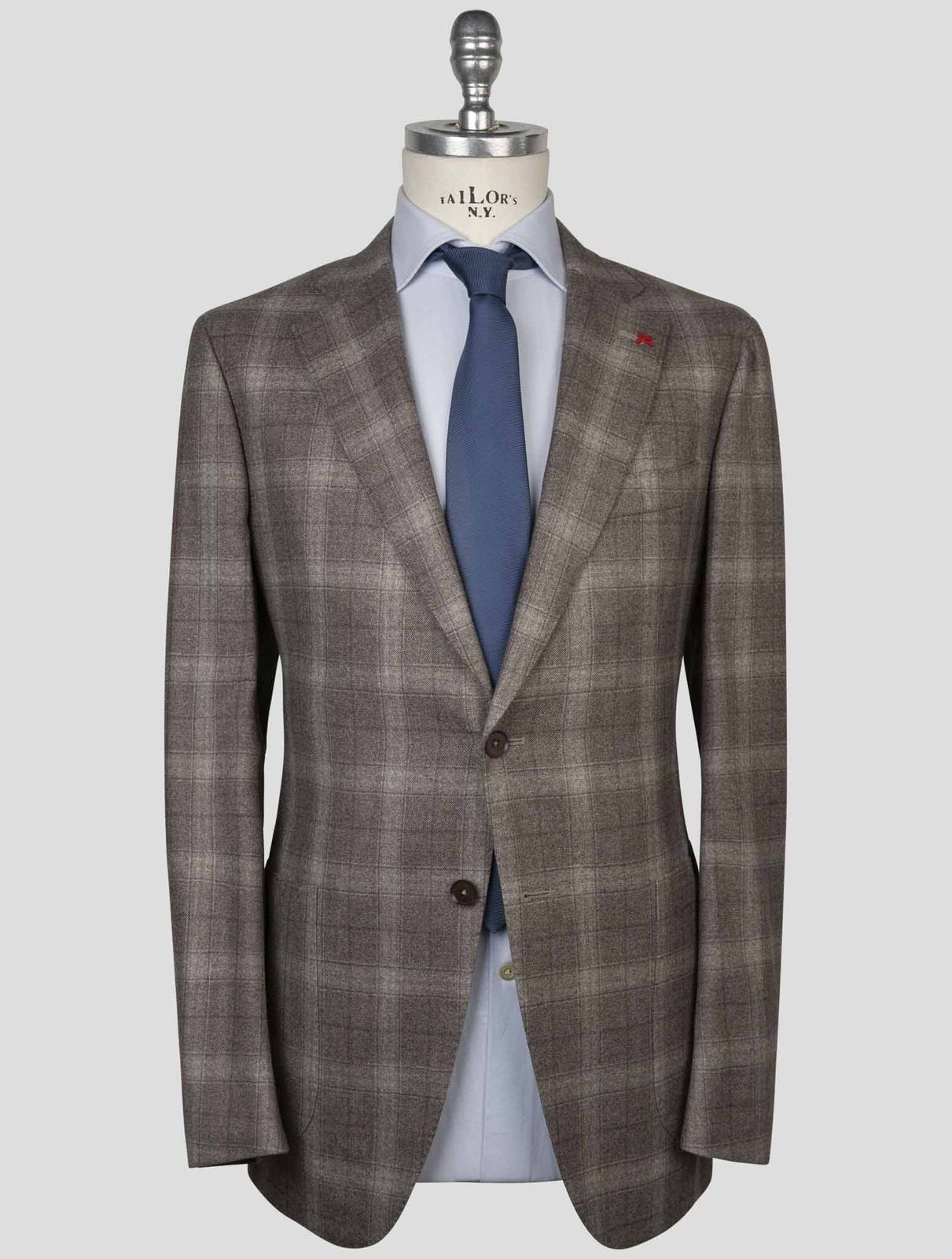 Мужской шерстяной костюм Isaia Brown YX230